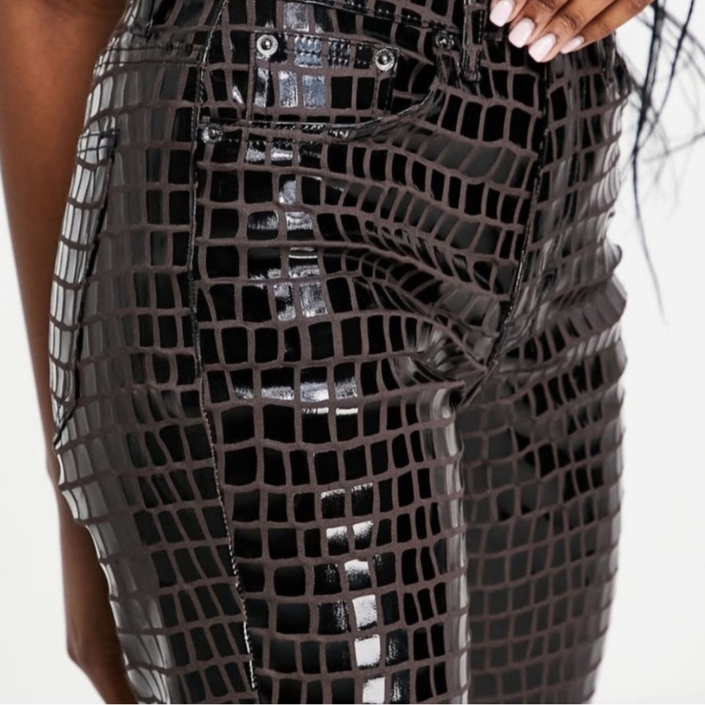 Topshop Straight Leg Faux Leather Pants